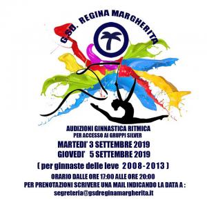 Audizioni Ginnastica Ritmica 2019 per accesso ai gruppi Silver Audizioni Ginnastica Ritmica 2019 per accesso ai gruppi Silver